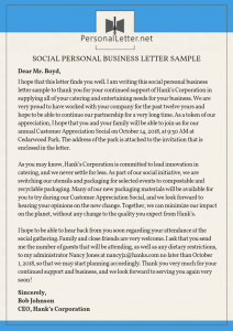 social personal business letter sample