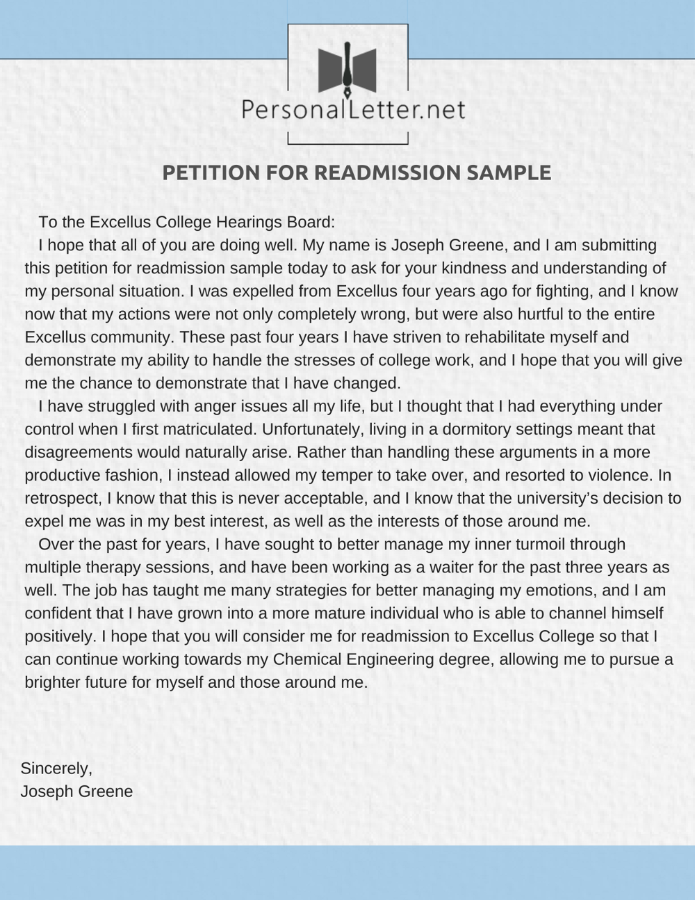 College Reinstatement Letter Sample from www.personalletter.net